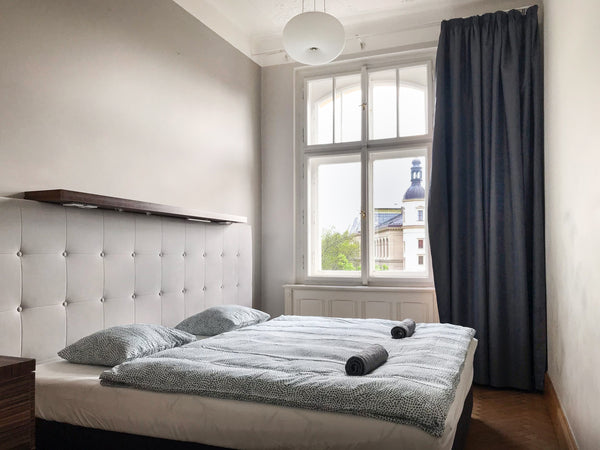 Room with private shower.<br /><br />Old town square 