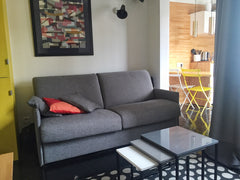 The bed is on a mezzanine and you can accessed via an elegant Japanese staircase Paris, France Cosy Studio Marais Entire rental unit vacation rental 12579662