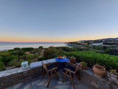 Based on the traditional Cycladic architecture, this white, blue & grey washed h Marousi, Greece Beachfront Villa Sophia -  Lolantonis Beach, Paros Entire villa vacation rental 28423411