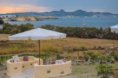 A cave house carved in the rock of a small hill in a 4000m2 land which you will  Athens, Greece Aloni Cave House - sunset sea view Cycladic home vacation rental 2118520