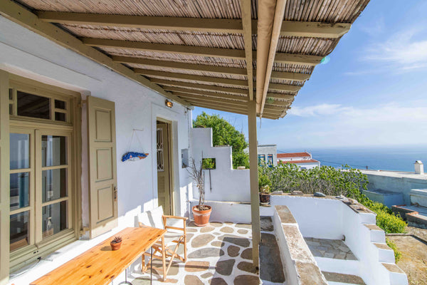 Featuring a traditional, stonehouse over the arch, within the bounderies of a me  1800's Aegean view Cycladic home vacation rental 14836386