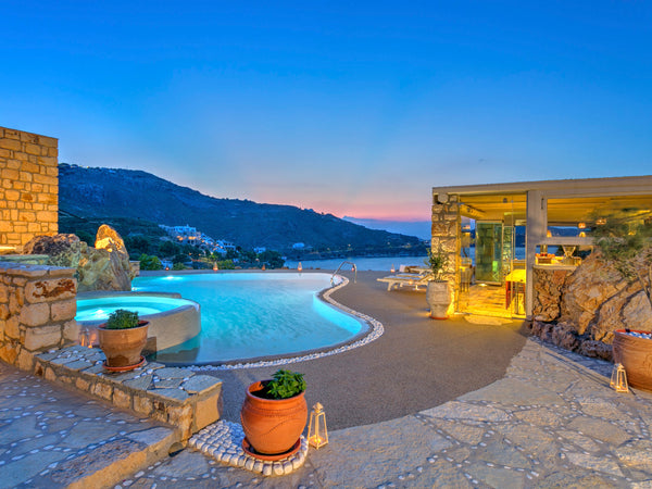 Built on a cliff overlooking the Aegean Sea and part of the island of Patmos our Patmos, Greece Eirini Luxury Hotel Villas-One bedroom Villa! Entire villa vacation rental 8481598