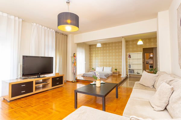 This sunny apartment is a 105 square meter space,comfortable,very quiet,and full Thessaloniki, Greece Houseloft Downtown Sea View Entire condo vacation rental 5702461