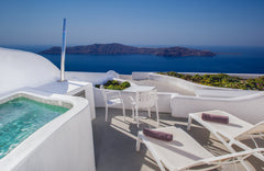 Kasimatis by La Perla stays true to the genuine architectural style of Santorini  Junior Suite with outdoor hot tub - caldera view Room in boutique hotel vacation rental 46391314