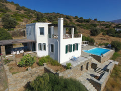 The villa is purely private and fully equipped. It lies in 7 acres and is 240 sq Chania, Greece 4 Bedr villa, Andros overlooking Aegean Sea Cycladic home vacation rental 17507969