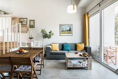Climb a set of white steps at the front of an all-white exterior and enter a spa Athens, Greece Stroll to Many Beaches Near a Modern High-Tech House Entire home vacation rental 24024910