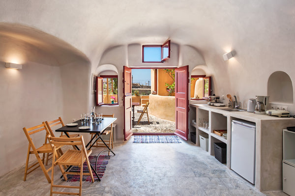 Amelie Canaves-Ampelos sits among the quiet cave houses on a winding footpath in Greece Amelie Canaves Ampelos- by Thireon Cave vacation rental 8250114