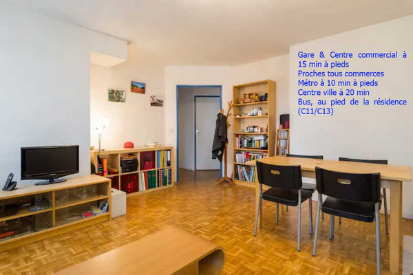 Cozy 2 rooms 45m² flat,  central (Part-Dieu 15 min walk), well connected (center Lyon, France Cosy Flat 2+2, Garden Level, near Station PartDieu Entire rental unit vacation rental 11392432