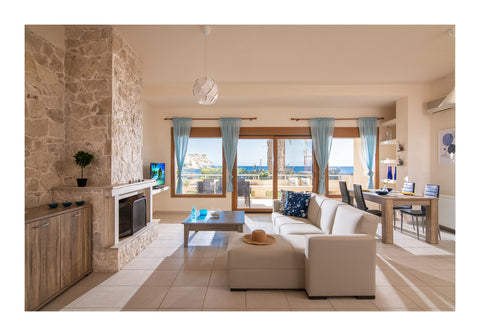 Blue Apartment is located in the center of Ligaria, the famous resort very close Heraklion, Greece Beachfront apartment in Ligaria - Blue Entire rental unit vacation rental 44643821