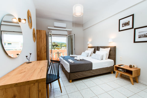 A boutique apartment with warm and relaxing atmosphere designed in wooden hue an Kalyves, Greece Boutique Apartment with swimming pool Entire rental unit vacation rental 50906783