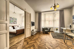 The elegant AIR-CONDITIONED apartment with NETFLIX is a hidden gem right in the   Charming Apt. CHARLES BRIDGE 7min. walk! Entire rental unit vacation rental 27940860