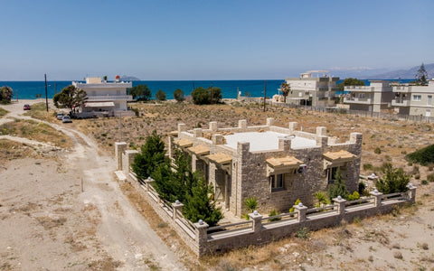 Beautiful modern detached natural stone house on the sandy beach of Kalamaki, ab  Villa Kornaros Entire villa vacation rental 42484802