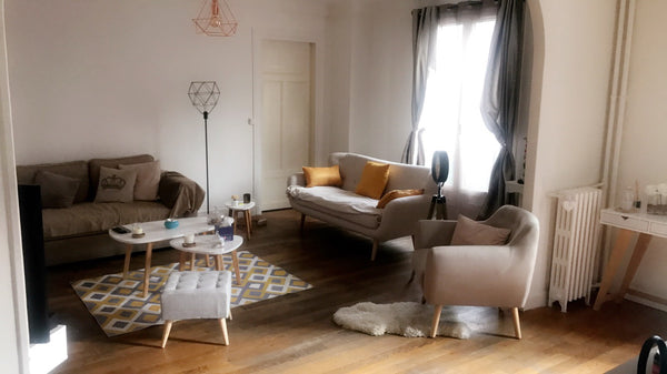 Belle appartement cosy de 100m2 pouvant accueillir 4 personnes séjour avec canap Paris, France Superbe appartement parisien cosy de 100m2 Entire rental unit vacation rental 20209699