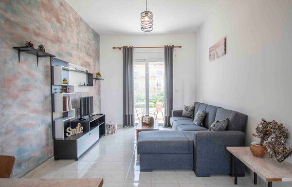 The apartment is 49m2 with one bedroom ,equipped kitchen, bathroom, living room  Ialysos, Greece Dimitris Apartment Entire rental unit vacation rental 18387685
