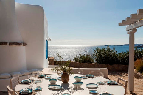 The Villa enjoys an uninterrupted view of the islands of Delos and Rhenea over a Gstaad, Switzerland Mykonos Luxury Villa with Seafront Panorama Entire villa vacation rental 47837500