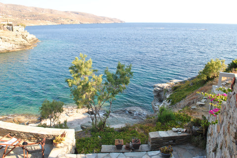 A traditional stone house with one of the greatest balconies of the Aegean sea,  Athens, Greece Home on the Rocks, Formed by the Sea Cycladic home vacation rental 25026708