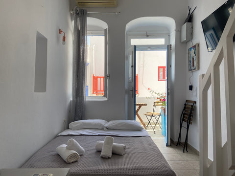 Your family or group will be close to everything when you stay at this centrally Mikonos, Greece Elenitas island house with balcony in Mykonos town Cycladic home vacation rental 560442019578729939