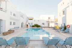 Sit out under the Greek sky on a private terrace overlooking the sparkling share Greece Ivi Mykonean Suite   1  minute walk to Ornos Beach Cycladic home vacation rental 10149639