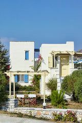 Two floor villa, 55 sqm in floor area. On the upper floor kitchen/living room an Greece Family villa with sea view, one bath, breakfast Room in aparthotel vacation rental 4317350