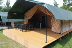 This cozy and fully furnished safari tent has a living area of approximately 40  Piershil, Netherlands Safari tent 6 persons Tent vacation rental 42939752