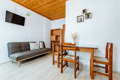 A Garden house with warm and ralaxing atmosphere designed in wooden hue and eart Kalyves, Greece Garden house with swimming pool Entire bungalow vacation rental 51032444