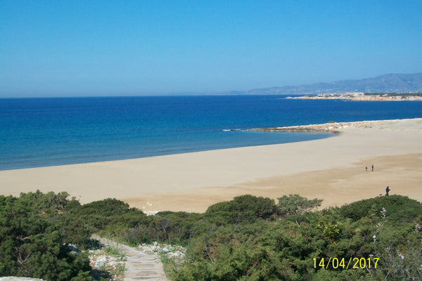 We are at (Psili Ammos - fine sand) beach in Pirgaki (Belgians settlement). Its  Argyroupoli, Greece Studios with sea view (Endless blue) Cycladic home vacation rental 18299825