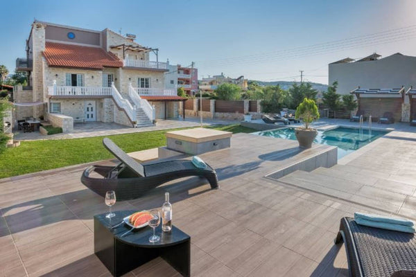 The modern villa Grecian Villa-Poseidon, extends to an estate of almost 500sqm w Chania, Greece Grecian Villas - Beachfront Villa Poseidon In Male Entire villa vacation rental 22948957