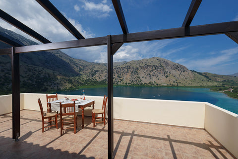 A postal card view, but in reality, and with the choice of living in it and be p Chania, Greece Lakescape Villa in Kournas - AMAZING VIEW! Entire villa vacation rental 46953590