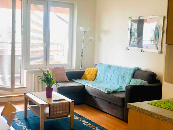 I offer a newly furnished, clean and spacious living room with an amazing balcon Prague, Czechia Cozy Couch Bed Private room in rental unit vacation rental 35307805