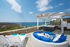 In the total-white Cycladic island with the vibrant blue beaches, you will find  Mikonos, Greece AERIDES VILLA WITH AEGEAN SEAVIEW Entire villa vacation rental 680339269868982523