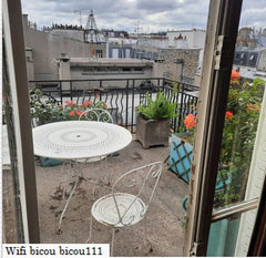 There are chairs and table … on your  private terrace overlooking the rooftops o Avignon, France Terrace overlooking the rooftops of Paris Private room in bed and breakfast vacation rental 5402219