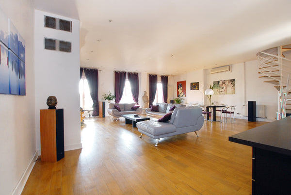 POUR TOUTE RESERVATION, SIGNATURE OBLIGATOIRE D'UN BAIL MOBILITÉ OU D'UN BAIL DR  Ainay Sud/  Loft de 115 m² avec 2 chambres+ balcon Entire rental unit vacation rental 46077104