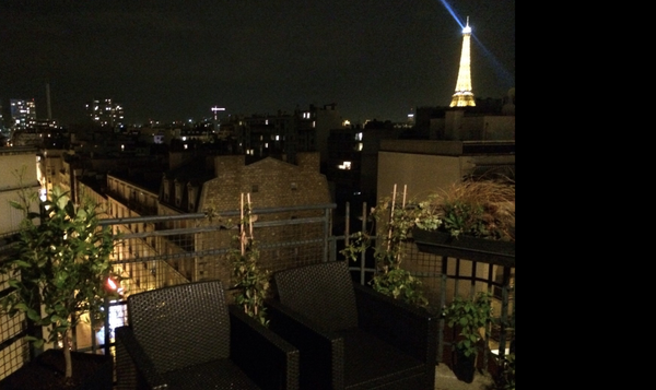 Logement entier avec un grand canapé lit dans la pièce principale et deux grands Paris, France Eiffel Tower Terrace Apartment Entire rental unit vacation rental 9688768