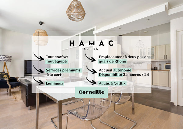 Discover this magnificent little cocoon of 45m² brand new with a capacity of 2 t Lyon, France Hamac Suites - Le Corneille T2 courtyard - 2people Entire rental unit vacation rental 640569668898738728