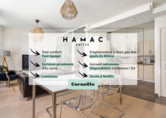 Discover this magnificent little cocoon of 45m² brand new with a capacity of 2 t Lyon, France Hamac Suites - Le Corneille T2 courtyard - 2people Entire rental unit vacation rental 640569668898738728