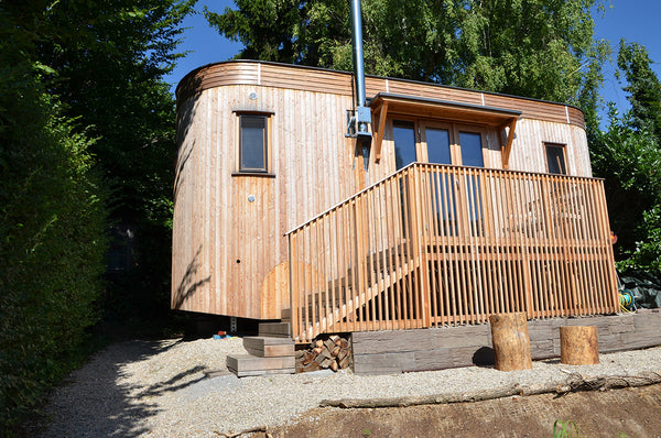 Our Tinyhouse Schneeweißchen offers full comfort in a small space. It is a mobil  Tinyhouse Schneeweißchen, 18m² Wohnwagon Waldnähe Tiny home vacation rental 46789267