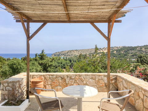 A detached studio villa that sleeps 4 with a private terrace and great views of   Villa Nafsika with Sarakiniko View and Great WiFi Entire serviced apartment vacation rental 47793717