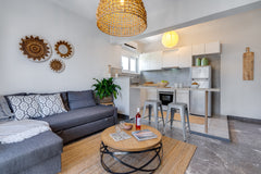 Enjoy your stay in a bohemian style one-bedroom apartment that’s perfect for eve Chania, Greece Urban Living, Boho 1 bedroom apartment w/ balcony Entire serviced apartment vacation rental 6697287