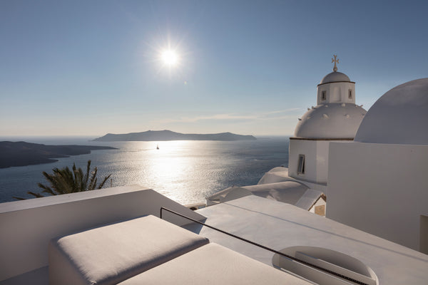 This breathtaking villa is 110 Sq.m, built inside an original cave has an earthy Thera, Greece Villa Sepia, heated private pool, caldera view Cycladic home vacation rental 37765345