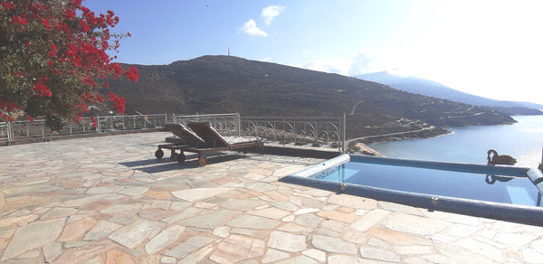 The villa is a traditional Cycladic style house of 140 m2 ideally located on a h  Andros Private Villa with Superb View Entire villa vacation rental 19674879