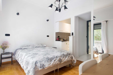A modern and unfussy studio in the hip district of Ampelokipoi, the business hub Greece Newly renovated studio, Panormou Entire rental unit vacation rental 50302236