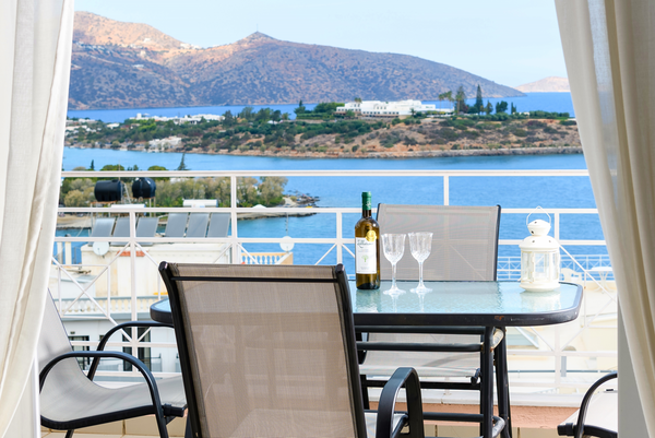 Feast your eyes on the amazing Mirabello Gulf and the Aegean sea, from the comfo Agios Nikolaos, Greece Superior suite with wow sea view, Bellevue Suites Entire rental unit vacation rental 13476222