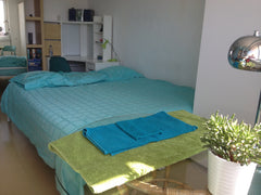 The Blue Room in our spacious appartement  has a double  bed which we can  easil Antwerp, Belgium Room in Family Home Private room in rental unit vacation rental 43430557