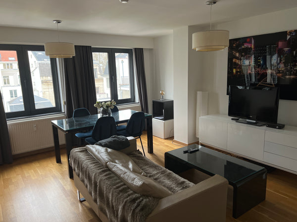 Je vous présente ce très bel appartement d’environ 45 m2 situé tout proche de Lo Brussels, Belgium Superbe appartement 1 Chambre Louise / Chatelain Entire rental unit vacation rental 53618786