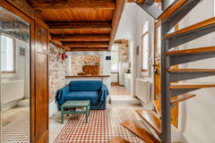 Take a bath with dolphins in a tiled tub created by the French artist Christophe Athens, Attica, Greece Thirty Square Meter of Wood and Stone in Historic Kolonos Entire guest suite vacation rental 1529526
