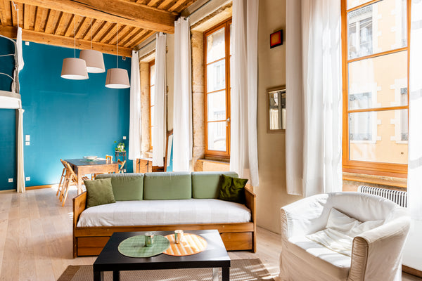 Vous serez charmés par le volume de cet appartement, avec son mur en pierre et s  L'atelier des tisserands-colline de Croix-Rousse Entire rental unit vacation rental 50953049