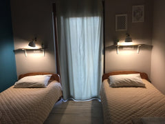 The room offers an astonishing view of the Amari valley as well as the Psiloriti Rethimnon, Greece Leska twin bed room at Aravanes estate Private room in bed and breakfast vacation rental 559264000431978992