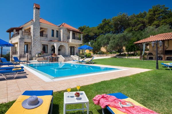 Cozy villa  offers amazing landscape and sea views while relaxing by the large p Rethimnon, Greece Family-Friendly Villa w/Pool+Billiard+PingPong+BBQ Entire home vacation rental 22216559