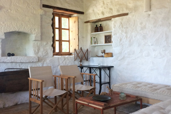 One of three houses at a private field, fifty steps above the center of Mandraki Cholargos, Greece Stone house with sea view and garden Earthen home vacation rental 35382785