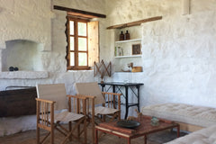 One of three houses at a private field, fifty steps above the center of Mandraki Cholargos, Greece Stone house with sea view and garden Earthen home vacation rental 35382785